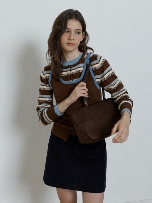 Depound moody wide bag (suede) - brown