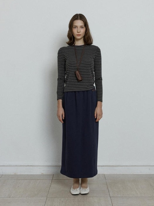 Depound panelled banding sweat skirt - navy
