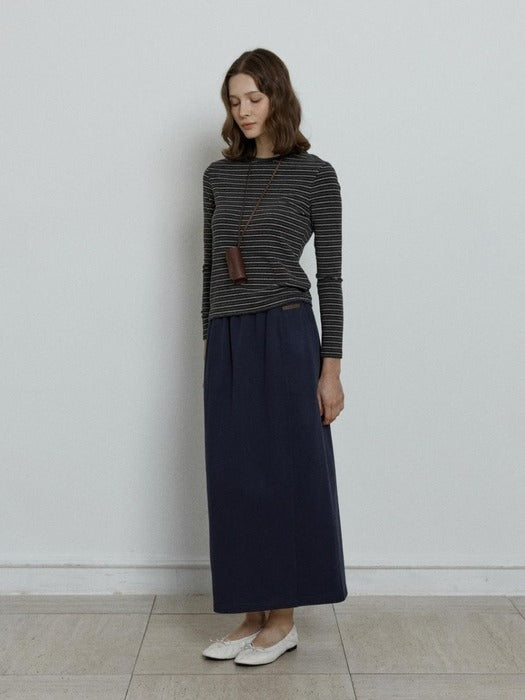 Depound panelled banding sweat skirt - navy