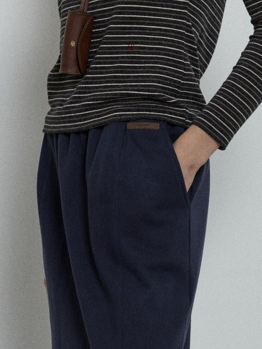 Depound panelled banding sweat skirt - navy