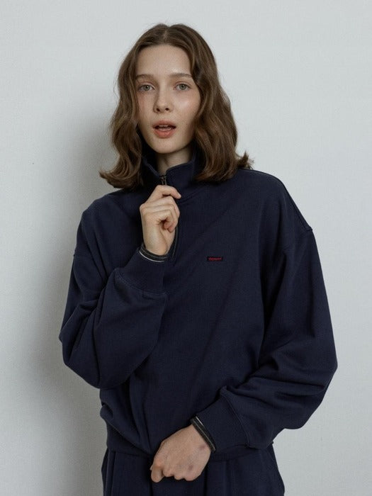 Depound relaxed half zip up sweatshirt - navy