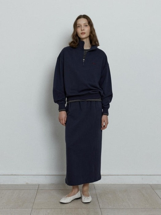 Depound relaxed half zip up sweatshirt - navy