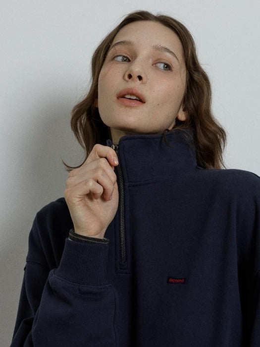 Depound relaxed half zip up sweatshirt - navy