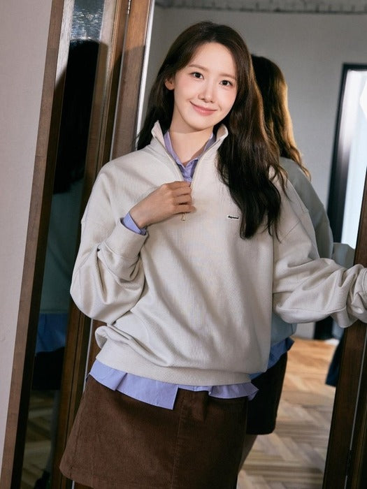 Depound relaxed half zip up sweatshirt - beige