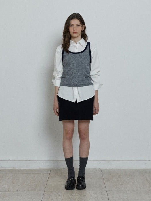 Depound wool sleeveless knit top - grey