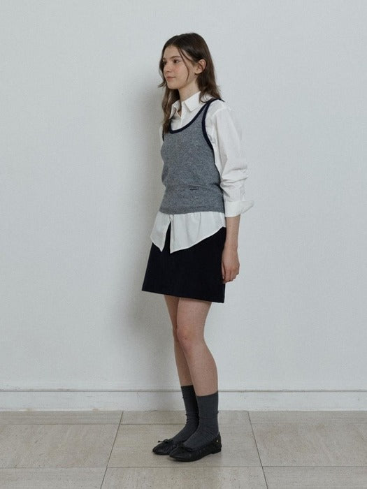 Depound wool sleeveless knit top - grey