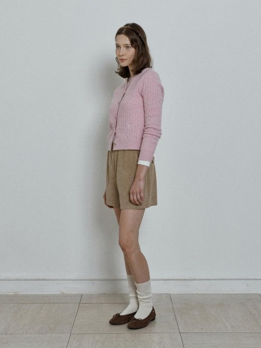 Depound merino wool cable cardigan - pink