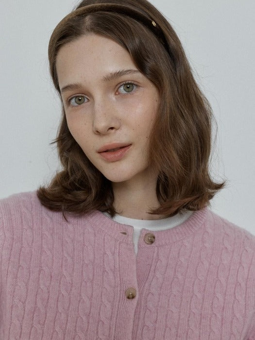 Depound merino wool cable cardigan - pink