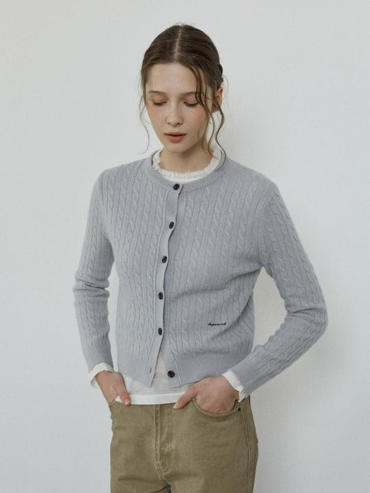 Depound merino wool cable cardigan - grey
