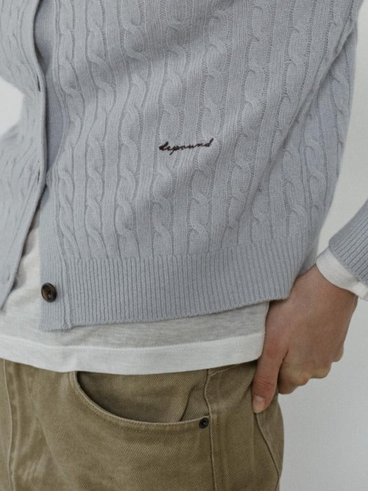 Depound merino wool cable cardigan - grey