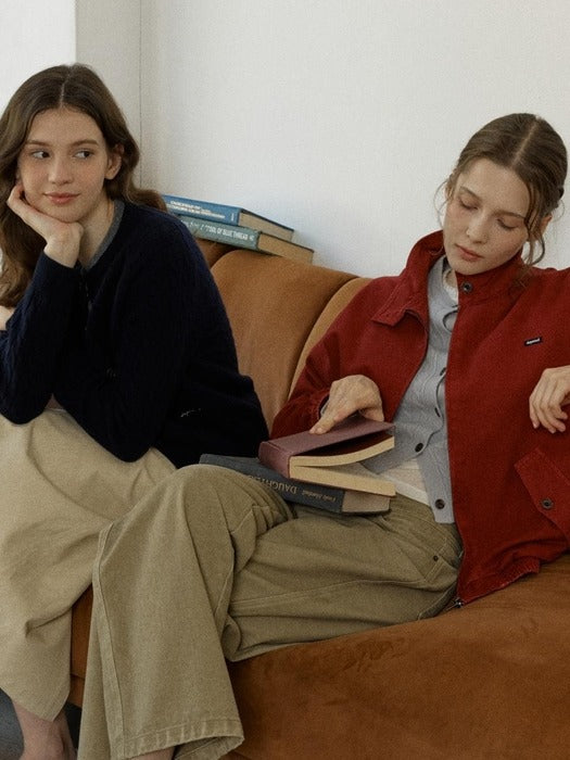 Depound cotton pigment blouson jumper - red