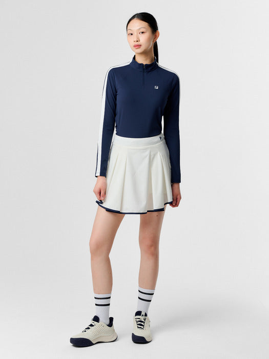 Fila Tennis Slim-Fit Half-Zip Long-Sleeve T-Shirt 472