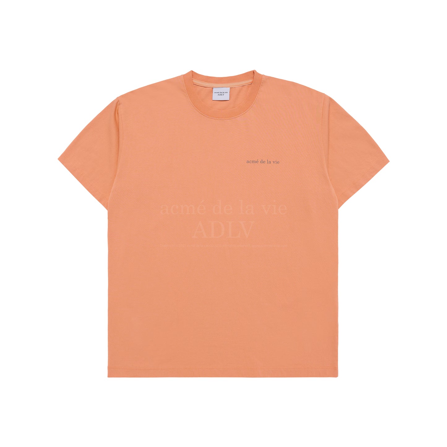 BASIC LOGO BIO WASHING SHORT SLEEVE T-SHIRT PEACH