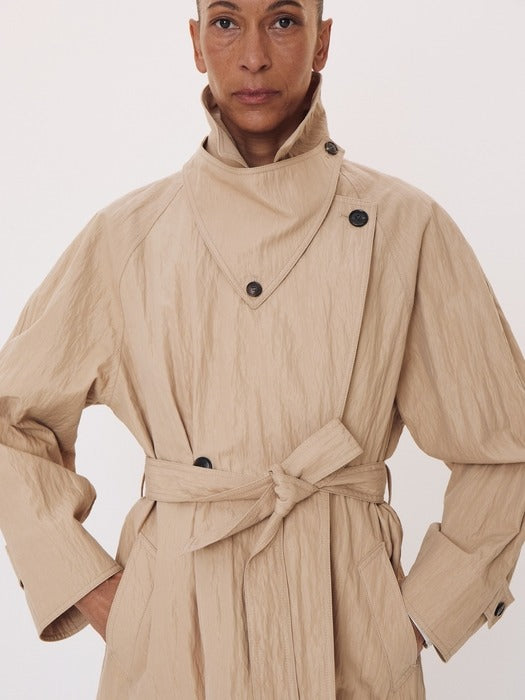Recto Raglan Sleeve Trench Jacket (Beige)