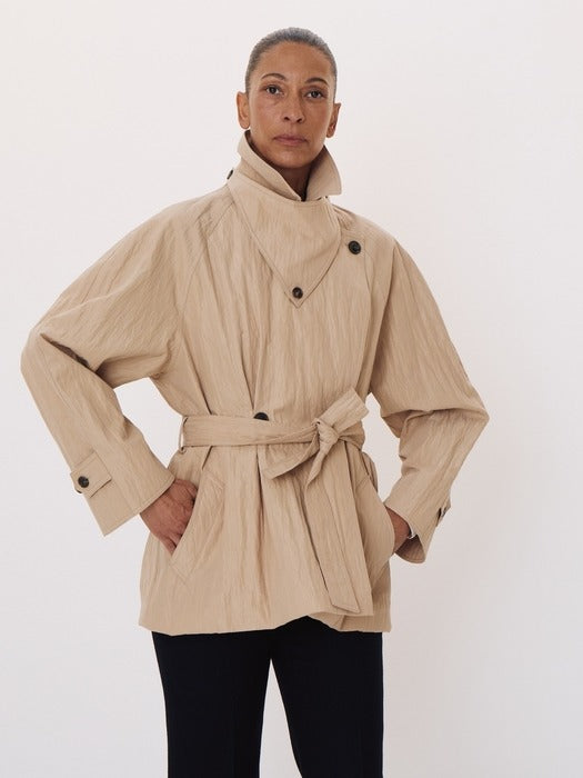 Recto Raglan Sleeve Trench Jacket (Beige)