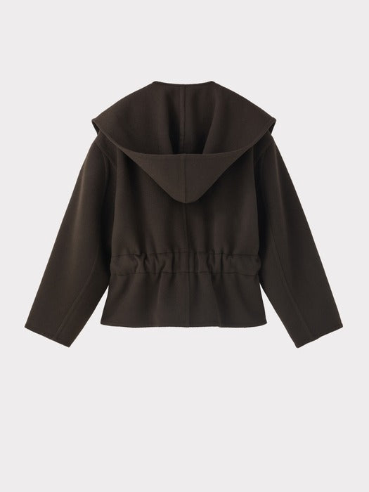 Recto Handmade Hood Belted Coat (Dark Chocolate)