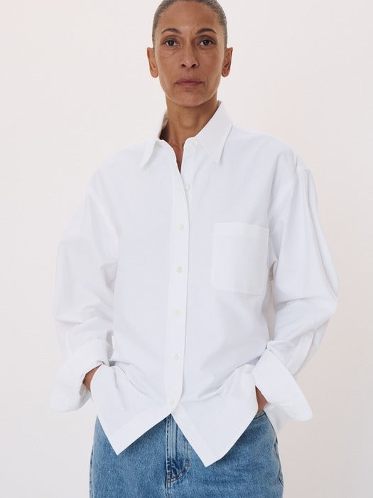 Recto Volume Sleeve Oxford Shirt (Off White)