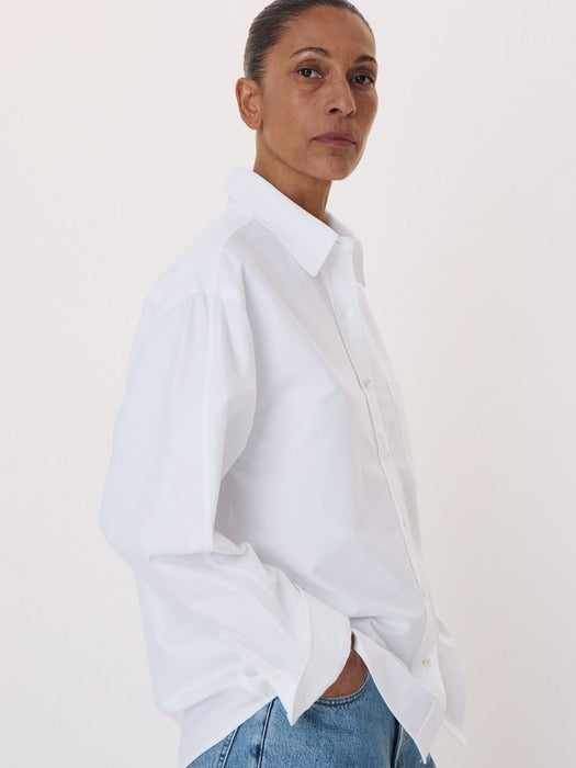 Recto Volume Sleeve Oxford Shirt (Off White)