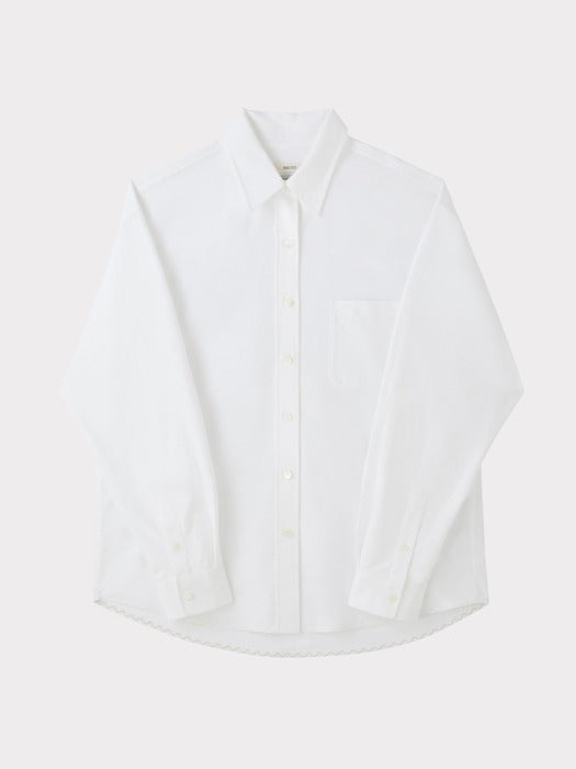 Recto Volume Sleeve Oxford Shirt (Off White)