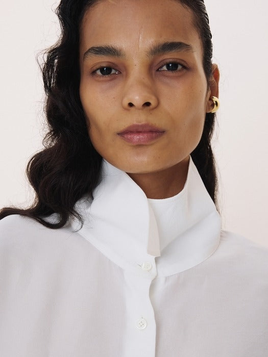 Recto Point Collar Fluid Shirt (Ivory)