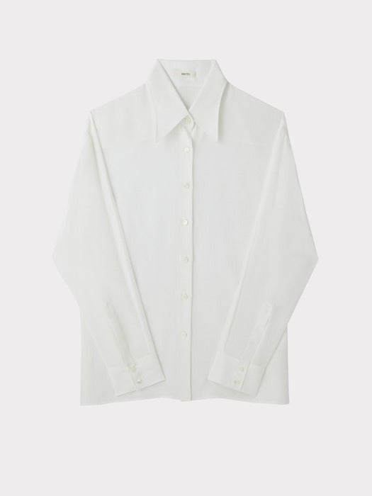 Recto Point Collar Fluid Shirt (Ivory)