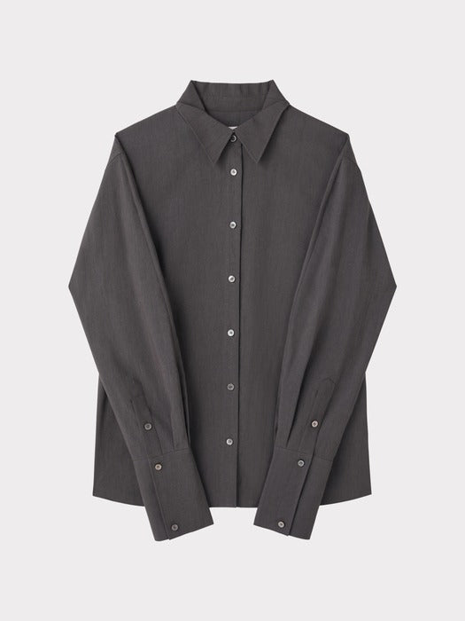 Recto Folded Collar Point Shirt (Stone Grey)