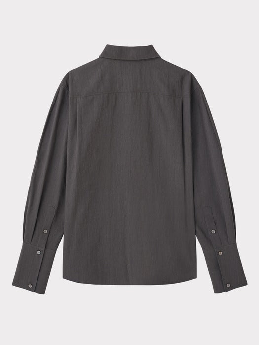 Recto Folded Collar Point Shirt (Stone Grey)