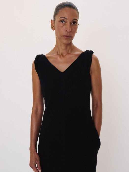 Recto Twist Detail Dress (Black)