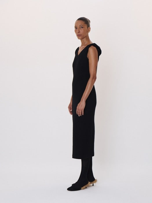 Recto Twist Detail Dress (Black)