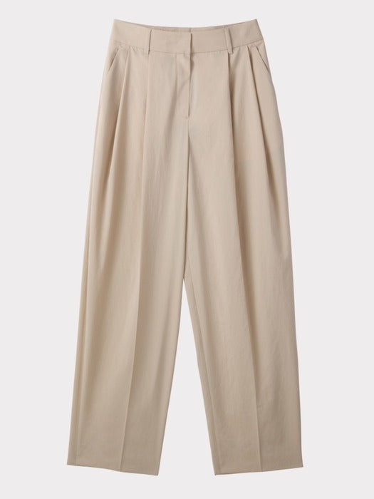 Recto Lightweight Tuck Pants (Sand Beige)