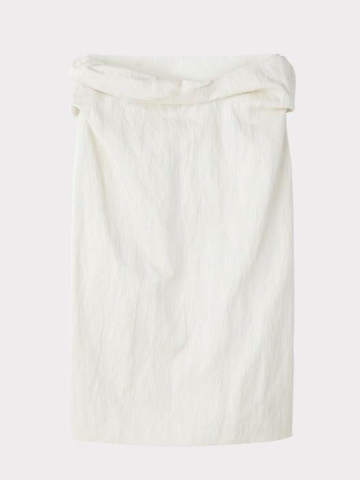Recto High Waist Draped Skirt (Bean Ivory)