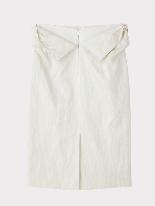 Recto High Waist Draped Skirt (Bean Ivory)