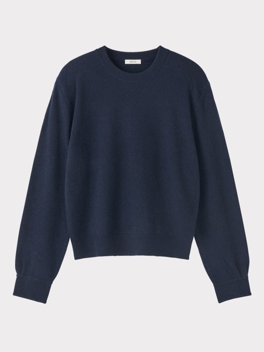 Recto Shirt Cuffs Detail Knit Top (Indigo Navy)