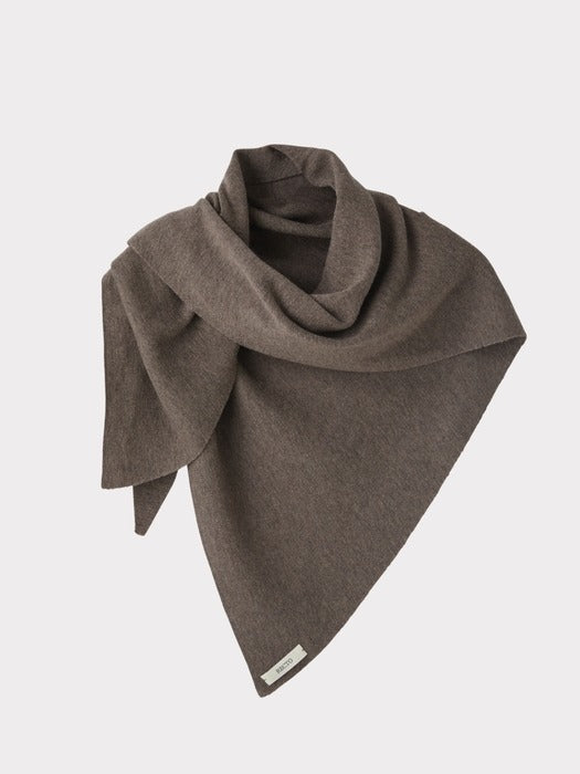 Recto Wool Triangle Scarf (Taupe Brown)