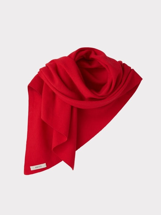 Recto Wool Triangle Scarf (Red)