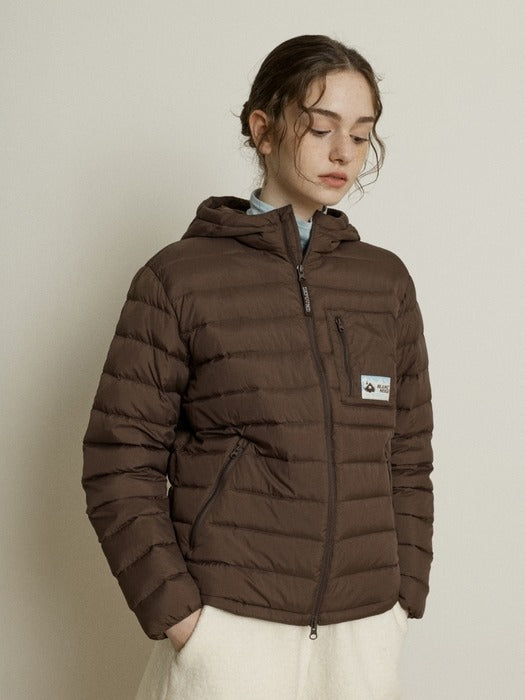 Depound light duck down jumper-brown