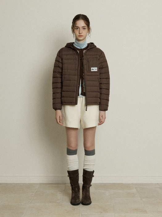 Depound light duck down jumper-brown