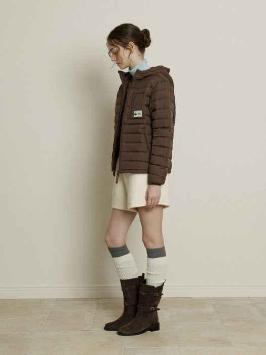 Depound light duck down jumper-brown