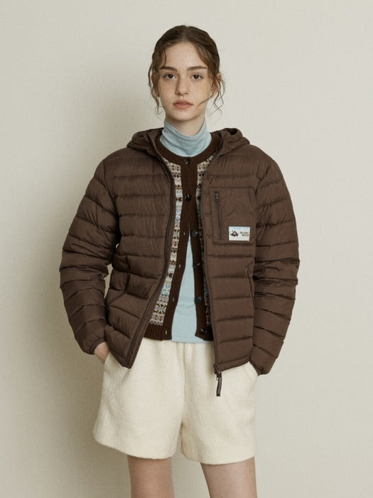 Depound light duck down jumper-brown