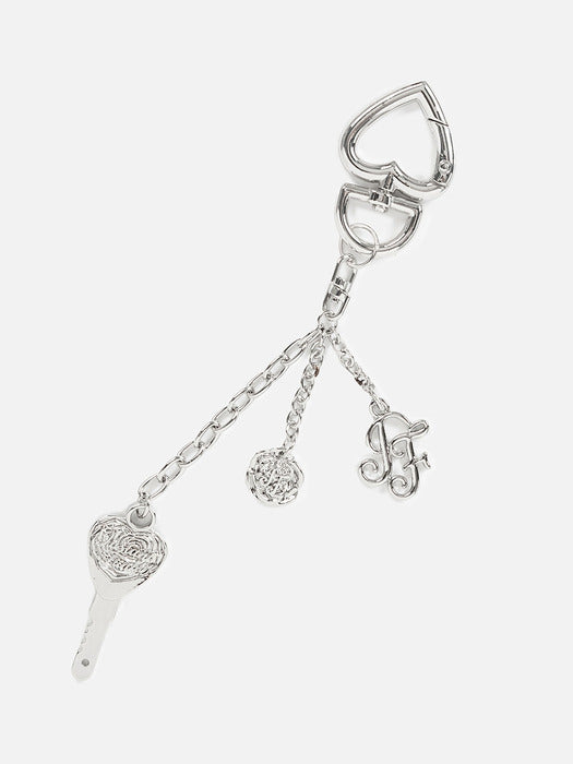 Instantfunk Metal Heart Keyring - Silver