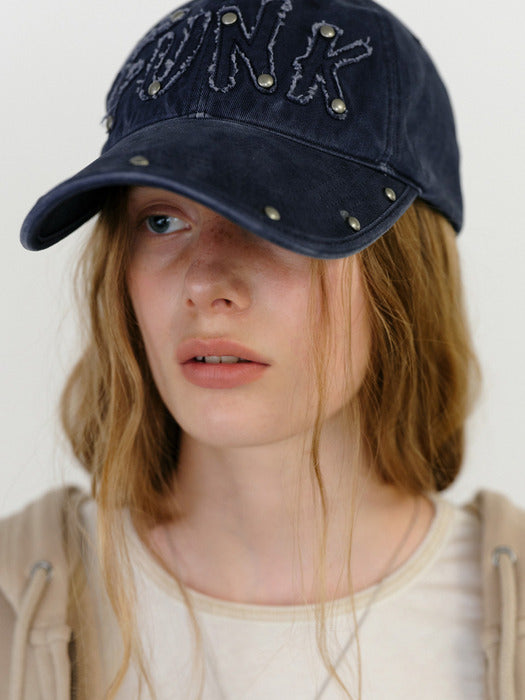 Instantfunk Logo Patch Stud Ball Cap - Navy