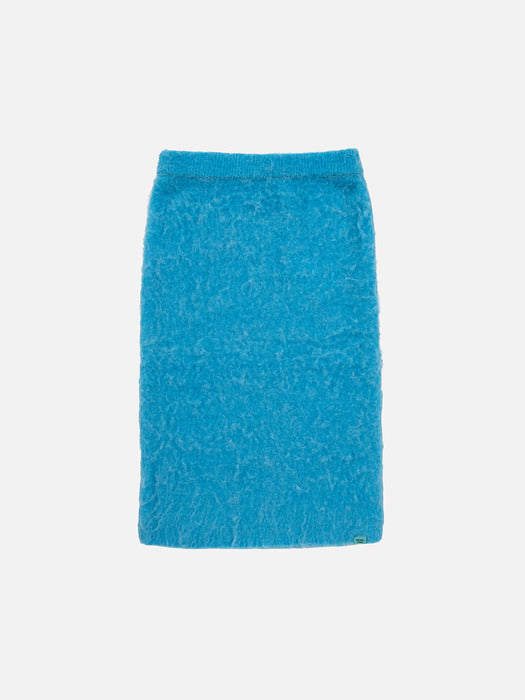 Instantfunk Fuzzy Knit Long Skirt - Blue