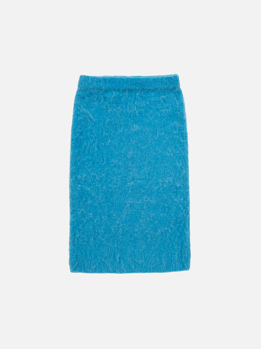 Instantfunk Fuzzy Knit Long Skirt - Blue