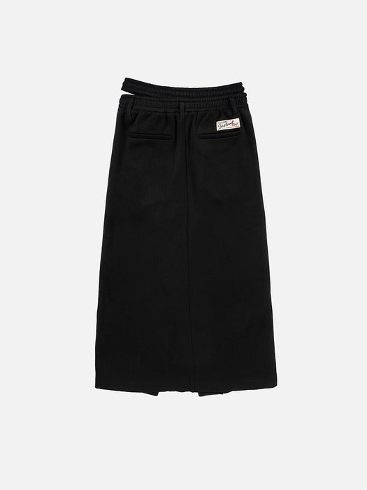 Instantfunk Belt Detail Jersey Long Skirt - Black