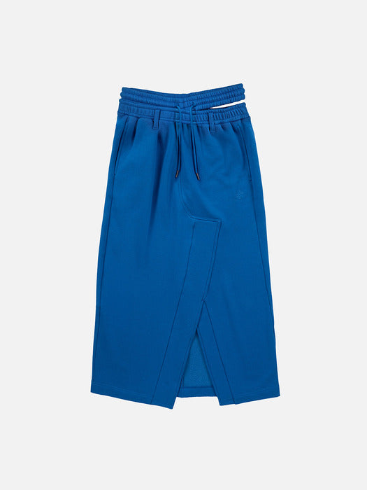 Instantfunk Belt Detail Jersey Long Skirt - Blue
