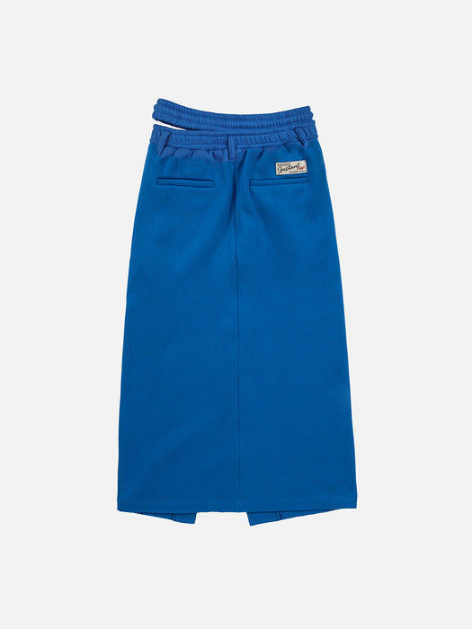 Instantfunk Belt Detail Jersey Long Skirt - Blue