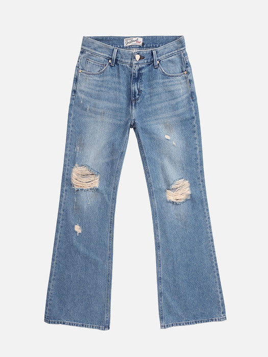 Instantfunk Destroyed Bootcut Denim - Blue