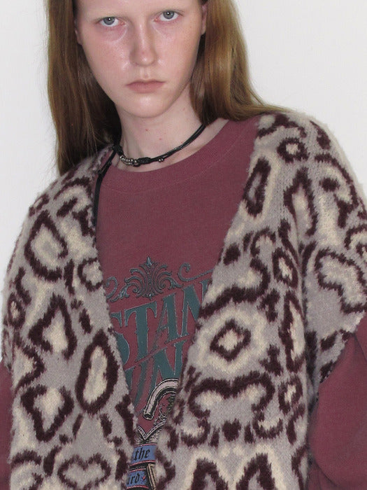 Instantfunk Leopard Knit Cardigan - Multi