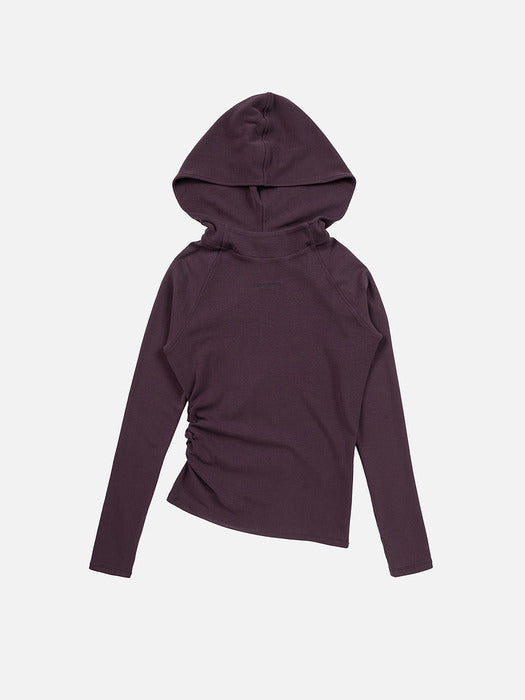 Instantfunk Diagonal Zipper Hood Tee - Purple