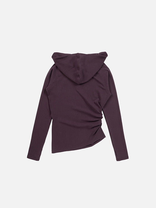 Instantfunk Diagonal Zipper Hood Tee - Purple